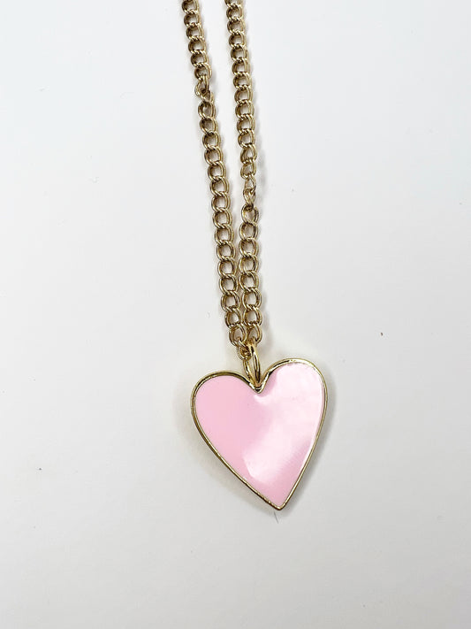 Medium Enamel Heart Necklace