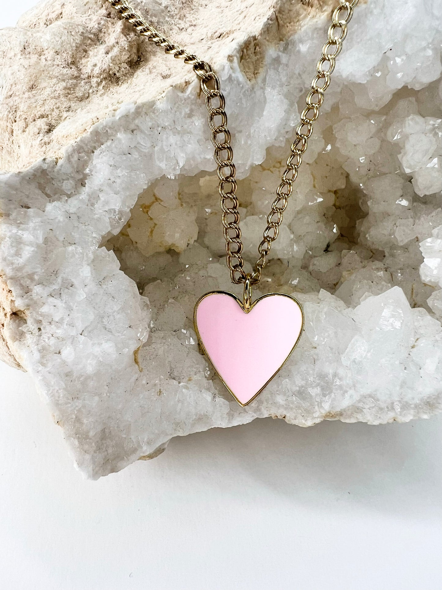 Medium Enamel Heart Necklace
