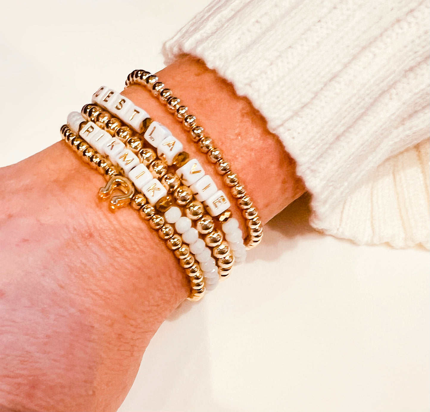 Custom 4mm crystal bead bracelet