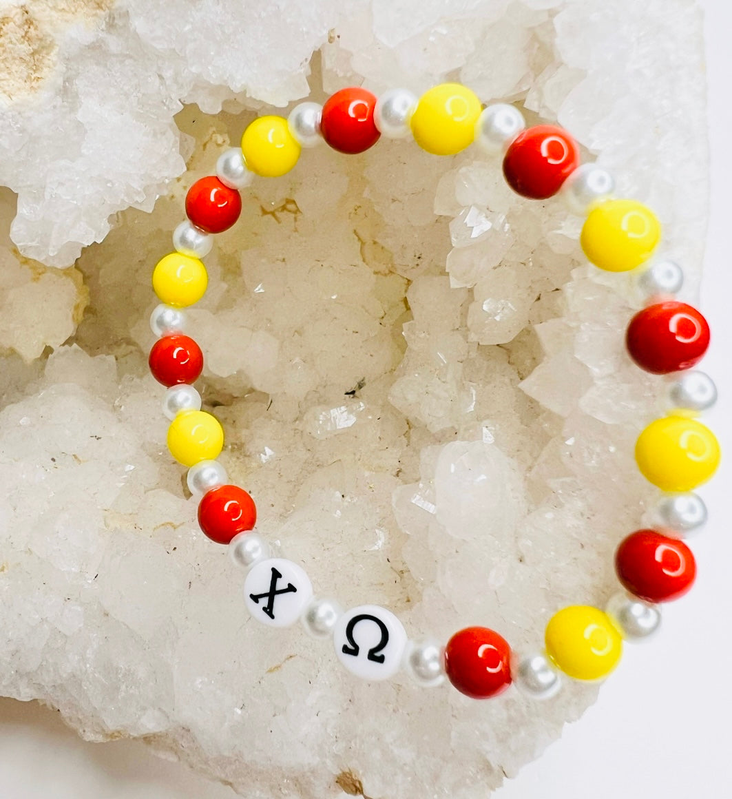 Chi Omega color pearl bracelet