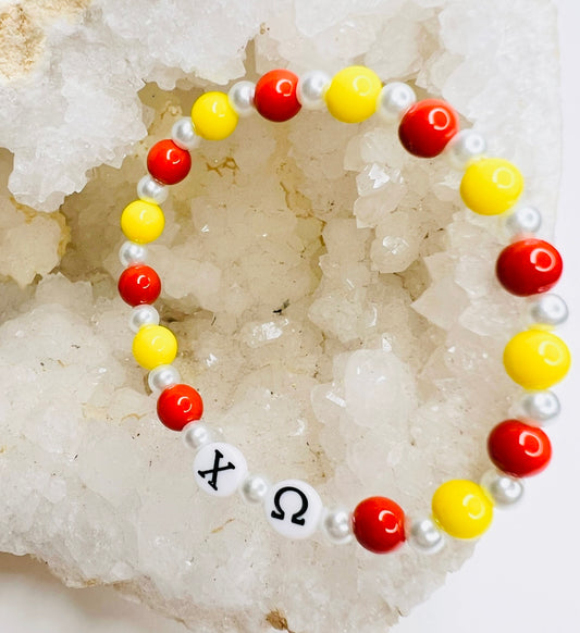 Chi Omega color pearl bracelet