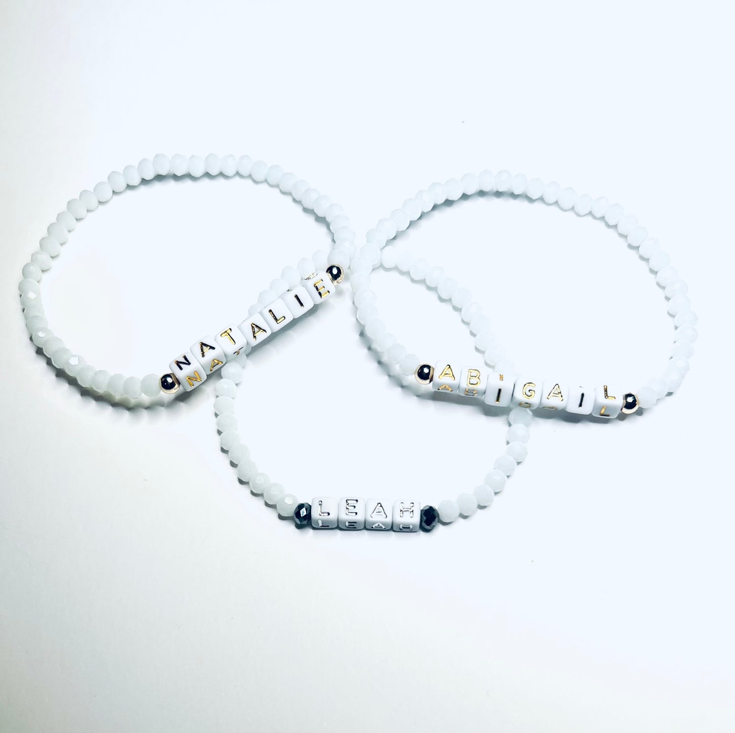 Custom 4mm crystal bead bracelet