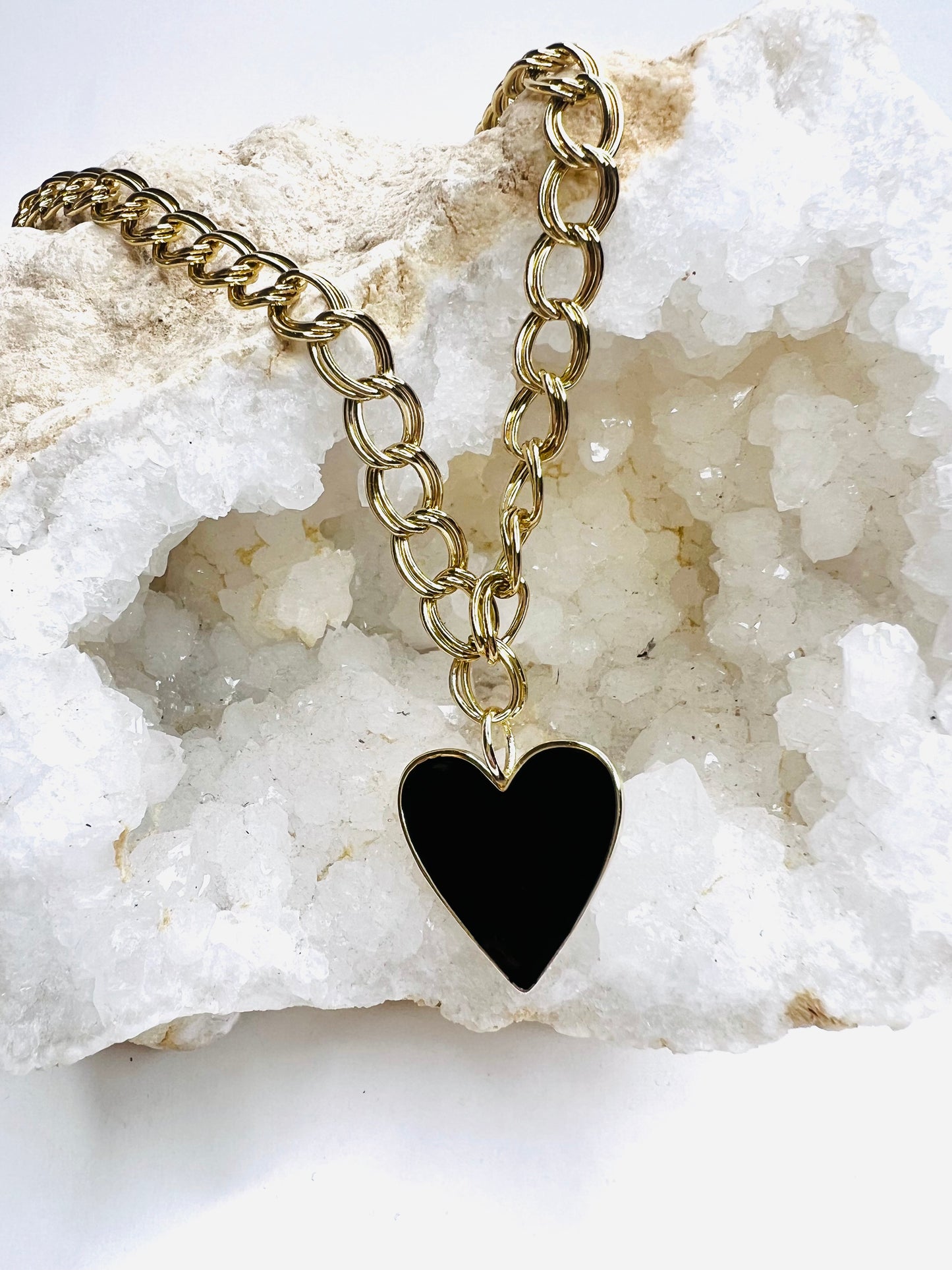 Medium Enamel Heart Necklace