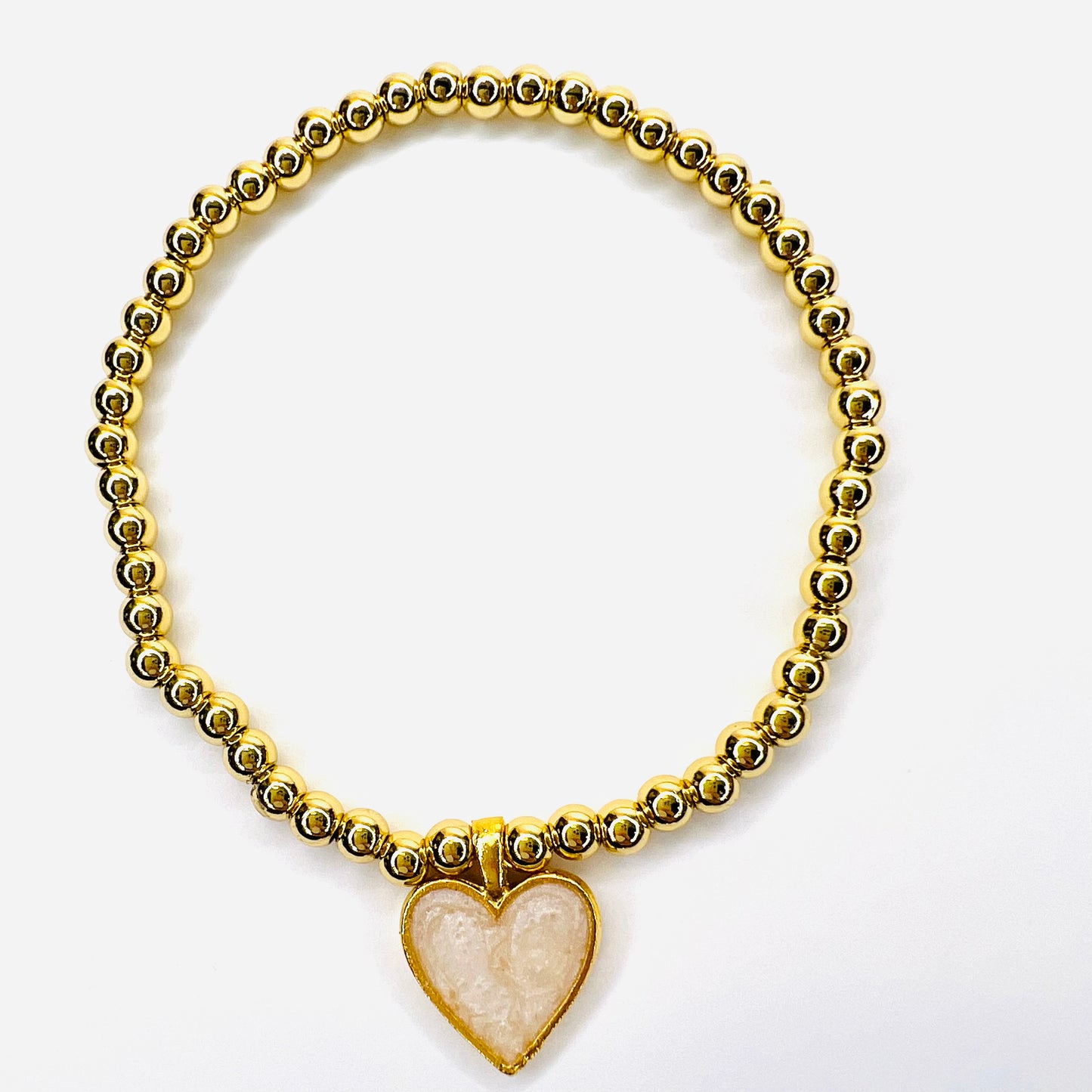 Tiny Enamel Heart Charm Bracelet