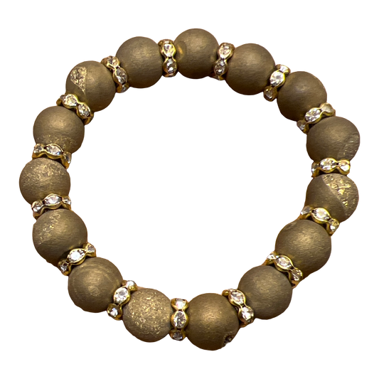 Drusy Beaded Bracelet with crystal accents
