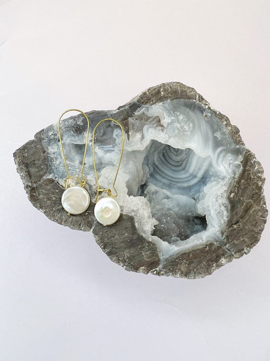 Coin Pearl Earrings